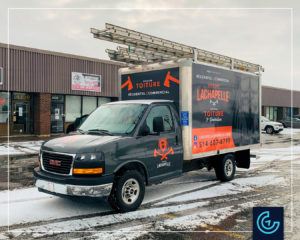 Wrap de camion complet sur un camion GMC avec la boîte de 10-pieds for Le Groupe Lachapelle