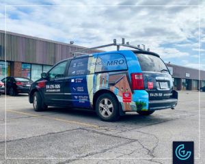 Semi vehicle wrap and lettering on a van 2013 Dodge Caravan for Services MRO