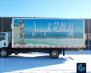 Truck wrap on a 20-foot cargo cube for the women's online clothing store Joseph Ribkoff