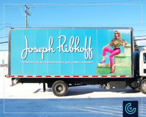 Truck wrap on a 20-foot cargo cube for the women's online clothing store Joseph Ribkoff