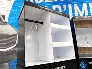 Custom-built miniature models made of corrugated plastic to use for presenting LED lights in different rooms for the lighting company Colorbeam North America.