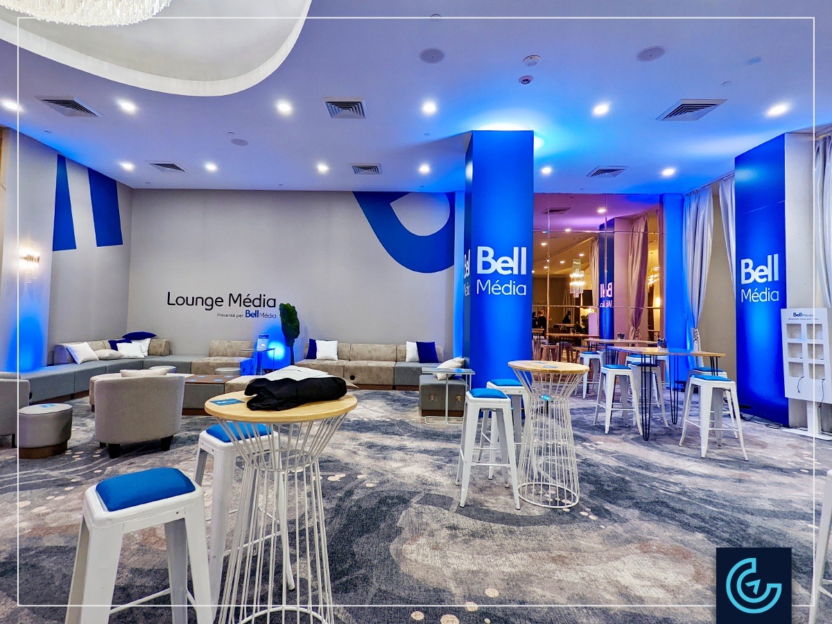 Wall graphics printed and installed for the media event Immédia, organized by Altitude C and the Association of Creative Communications Agencies A2C.