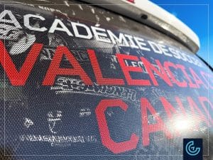 Vehicle partial wrap and lettering on a minivan 2015 Dodge Caravan Passenger for the academy soccer Valencia CF Canada.