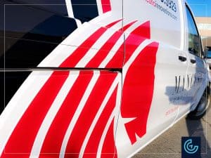 Habillage partiel et lettrage d'un fourgonnette 2020 Mercedes-Benz Metris, version cargo, pour l'entrepreneur général en construction Innovations Mancuso.