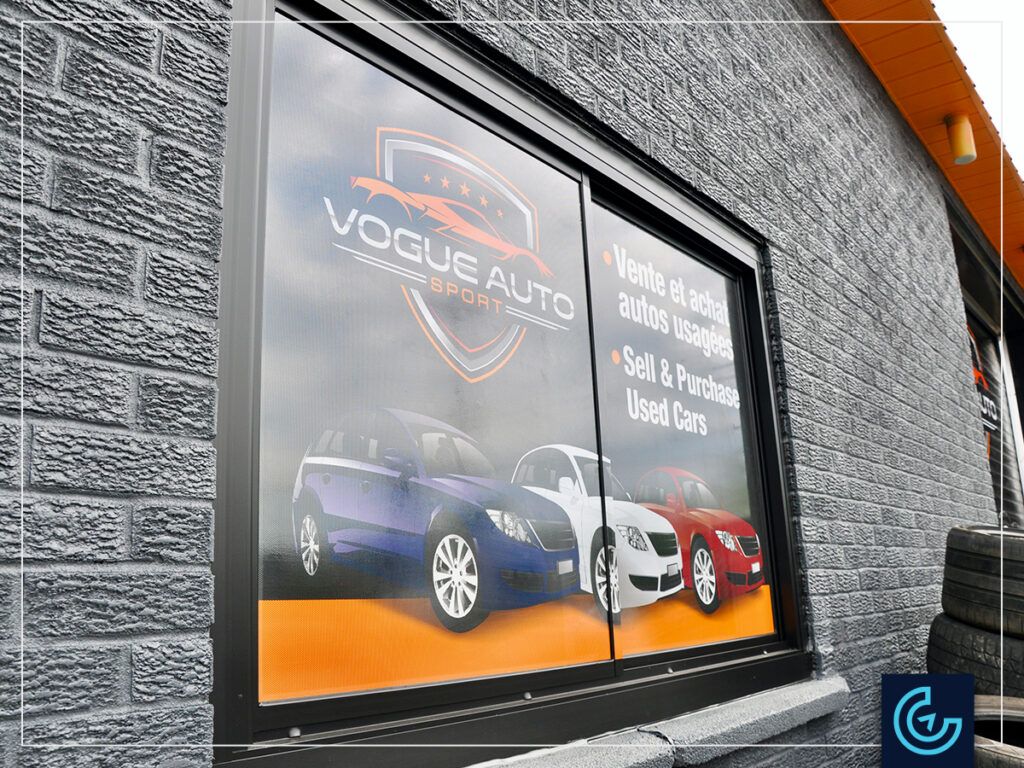 Storefront garage door and window wraps and publicity sign panels ...